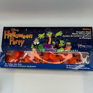 Disney Orange Halloween Mickey Mouse Pumpkin Head String Light Christmas Holiday